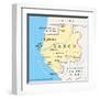 Gabon Political Map-Peter Hermes Furian-Framed Art Print