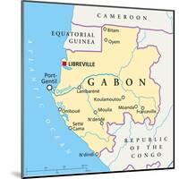 Gabon Political Map-Peter Hermes Furian-Mounted Art Print