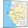 Gabon Political Map-Peter Hermes Furian-Mounted Art Print