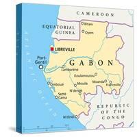 Gabon Political Map-Peter Hermes Furian-Stretched Canvas