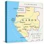 Gabon Political Map-Peter Hermes Furian-Stretched Canvas