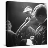 Golfer Byron Nelson Talking to Sportswriters in the Locker Room-Gabriel Benzur-Premium Photographic Print