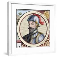 Gabriel De Rojas Cordova (C.1480-1549). Spanish Conqueror. Colored Engraving.-Tarker-Framed Giclee Print
