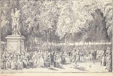 Figures Pulling a Barrel on a Trolley in the Tuileries Gardens, 1760 (Pair to 1163178)-Gabriel De Saint-aubin-Giclee Print