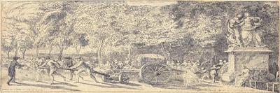 Figures Pulling a Barrel on a Trolley in the Tuileries Gardens, 1760 (Pair to 1163178)-Gabriel De Saint-aubin-Giclee Print