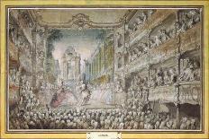The Performance of Armida in the Old Auditorium of the Opera House, after 1761-Gabriel Jacques de Saint-Aubin-Framed Stretched Canvas