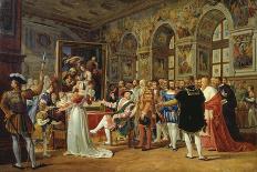 Ludwig XIV, at the Unveiling of the Sculpture Milon of Croton from P. Puget, 1814-Gabriel Lemonnier-Mounted Giclee Print