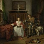 Man and a Woman Seated by a Virginal, c.1665-Gabriel Metsu-Giclee Print