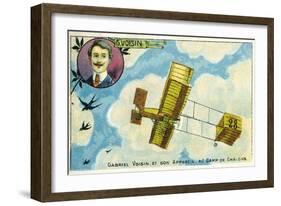 Gabriel Voisin and His Aircraft at the Camp De Chalons, France-null-Framed Giclee Print