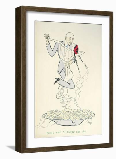 Gabriele D'Annunzio (1863-1938) Dancing with a Woman Above a Plate of Maccheroni (Colour Litho)-Sem-Framed Giclee Print