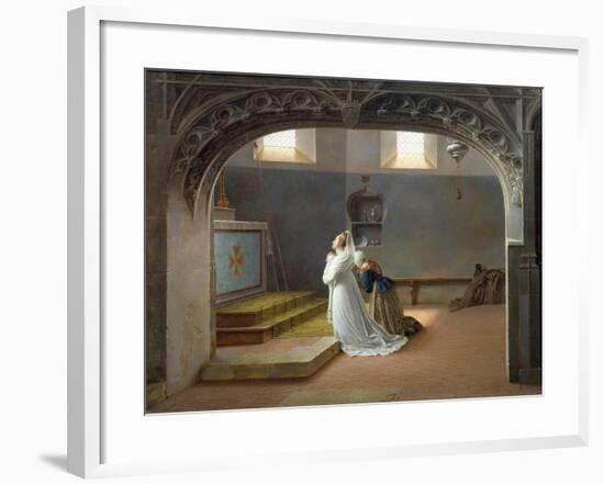 Gabrielle D'arjuzon Prays for the Recovery of Her Mother by Marie Philippe Coupin De La Couperie-null-Framed Giclee Print