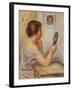 Gabrielle Holding a Mirror or Marie Dupuis Holding a Mirror with a Portrait of Coco, Early 1900S-Pierre-Auguste Renoir-Framed Giclee Print