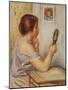 Gabrielle Holding a Mirror or Marie Dupuis Holding a Mirror with a Portrait of Coco, Early 1900S-Pierre-Auguste Renoir-Mounted Giclee Print