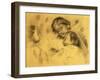 Gabrielle Renard with Jean Renoir and a Little Girl-Pierre Auguste Renoir-Framed Giclee Print