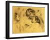 Gabrielle Renard with Jean Renoir and a Little Girl-Pierre Auguste Renoir-Framed Giclee Print