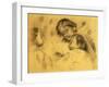 Gabrielle Renard with Jean Renoir and a Little Girl-Pierre Auguste Renoir-Framed Giclee Print