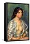 Gabrielle with Open Blouse-Pierre-Auguste Renoir-Framed Stretched Canvas