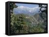 Gaddi Village, Dhaula Dhar Range, Western Himalayas, India, Asia-David Poole-Framed Stretched Canvas