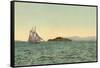 Gaff-Rigged Ketch-null-Framed Stretched Canvas