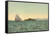 Gaff-Rigged Ketch-null-Framed Stretched Canvas