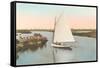 Gaff-Rigged Sailboat in Lagoon-null-Framed Stretched Canvas