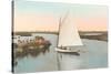 Gaff-Rigged Sailboat in Lagoon-null-Stretched Canvas