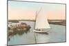 Gaff-Rigged Sailboat in Lagoon-null-Mounted Art Print