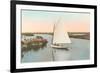 Gaff-Rigged Sailboat in Lagoon-null-Framed Art Print