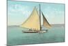 Gaff-Rigged Sailboat-null-Mounted Art Print