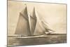 Gaff-Rigged Schooner with Multiple Jibs-null-Mounted Art Print