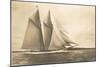 Gaff-Rigged Schooner with Multiple Jibs-null-Mounted Art Print