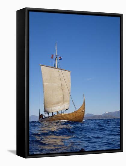 Gaia, Replica Viking Ship, Norway, Scandinavia-David Lomax-Framed Stretched Canvas