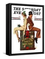 "Gaiety Dance Team" Saturday Evening Post Cover, June 12,1937-Norman Rockwell-Framed Stretched Canvas