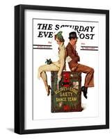 "Gaiety Dance Team" Saturday Evening Post Cover, June 12,1937-Norman Rockwell-Framed Giclee Print