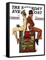 "Gaiety Dance Team" Saturday Evening Post Cover, June 12,1937-Norman Rockwell-Framed Stretched Canvas