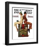 "Gaiety Dance Team" Saturday Evening Post Cover, June 12,1937-Norman Rockwell-Framed Giclee Print