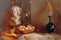 Still Life with Apples and Beethoven's Bust-Gail Schulman-Framed Stretched Canvas