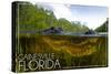 Gainesville, Florida - Alligator Underwater-Lantern Press-Stretched Canvas