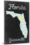 Gainesville, Florida - Chalkboard State Heart-Lantern Press-Mounted Art Print