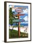 Gainesville, Florida - Destination Signpost-Lantern Press-Framed Art Print