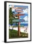 Gainesville, Florida - Destination Signpost-Lantern Press-Framed Art Print