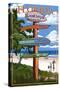 Gainesville, Florida - Destination Signpost-Lantern Press-Stretched Canvas