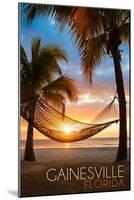 Gainesville, Florida - Hammock and Sunset-Lantern Press-Mounted Art Print