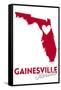 Gainesville, Florida - Heart Design-Lantern Press-Framed Stretched Canvas