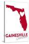 Gainesville, Florida - Heart Design-Lantern Press-Stretched Canvas