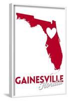 Gainesville, Florida - Heart Design-Lantern Press-Framed Art Print