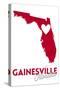 Gainesville, Florida - Heart Design-Lantern Press-Stretched Canvas