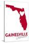 Gainesville, Florida - Heart Design-Lantern Press-Stretched Canvas