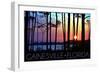 Gainesville, Florida - Sunset and Silhoutte-Lantern Press-Framed Art Print