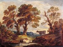 A Wooded Landscape with Cattle and Herdsmen-Gainsborough Dupont-Giclee Print